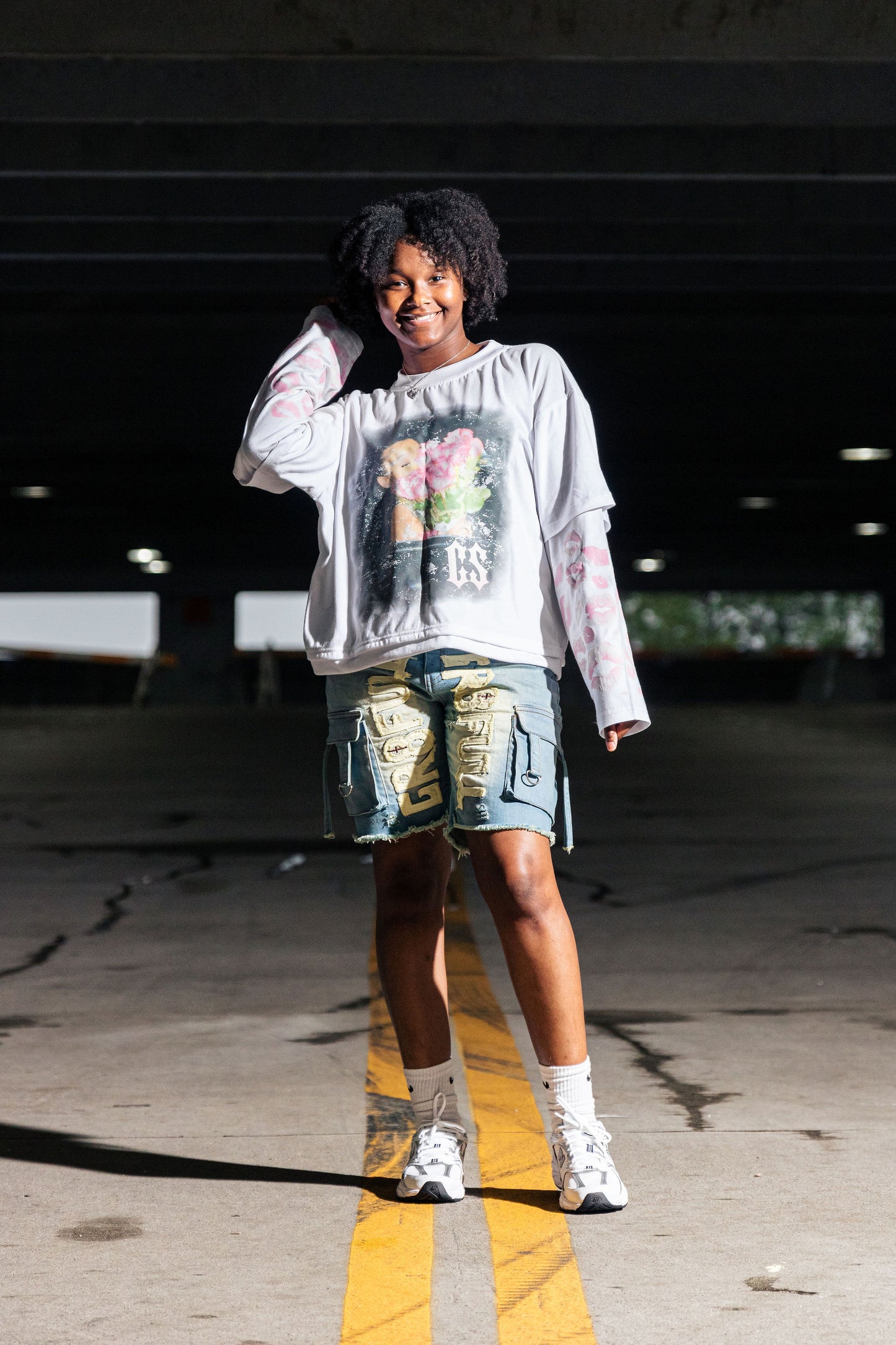 " I AM GR8FULL" Denim Shorts