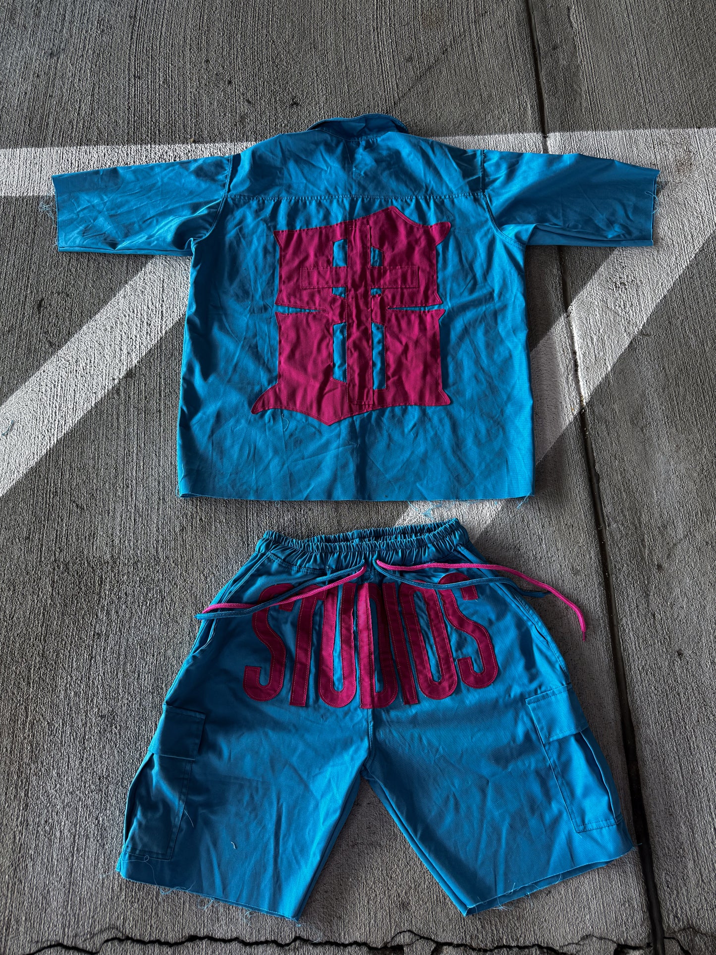 Pink/Teal Dickie Set
