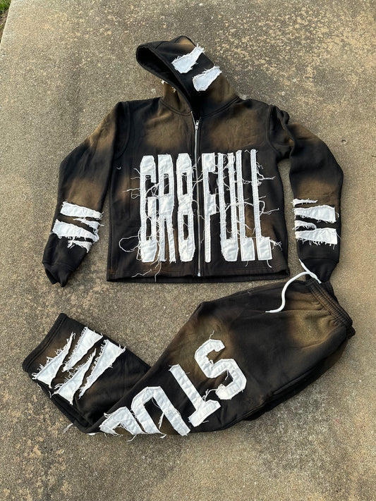 “I LUV GR8FULL” BLK Sweatsuit